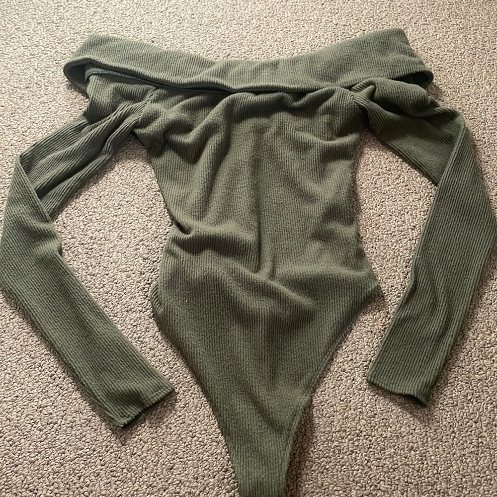Long sleeve off the shoulder bodysuit